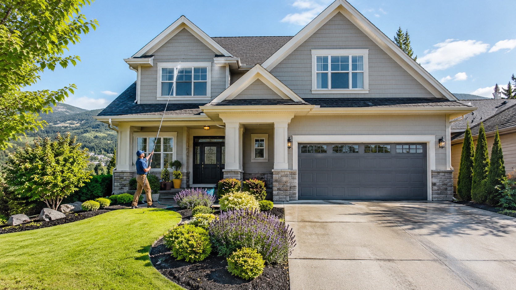 Arco exterior window cleaning at a home